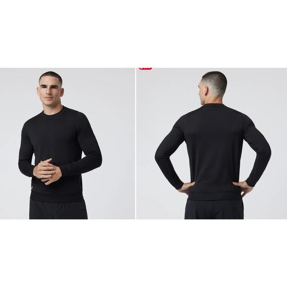 Vuori Ponto Performance Crew Sweater Mens Size Medium Black White - Picture 1 of 5